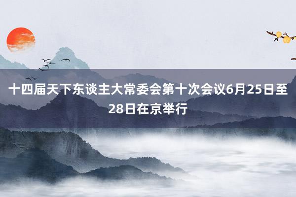 十四届天下东谈主大常委会第十次会议6月25日至28日在京举行