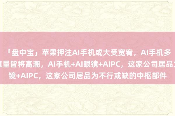 「盘中宝」苹果押注AI手机或大受宽宥，AI手机多个部件需求数目或价值量皆将高潮，AI手机+AI眼镜+AIPC，这家公司居品为不行或缺的中枢部件