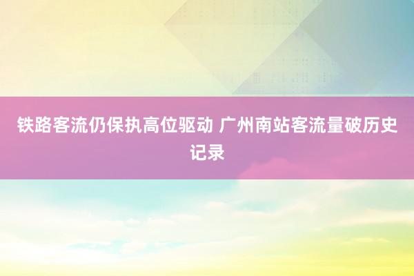 铁路客流仍保执高位驱动 广州南站客流量破历史记录