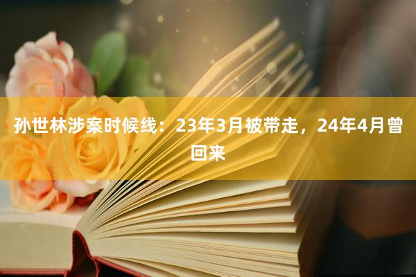 孙世林涉案时候线：23年3月被带走，24年4月曾回来