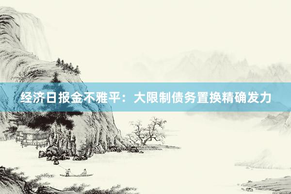 经济日报金不雅平：大限制债务置换精确发力